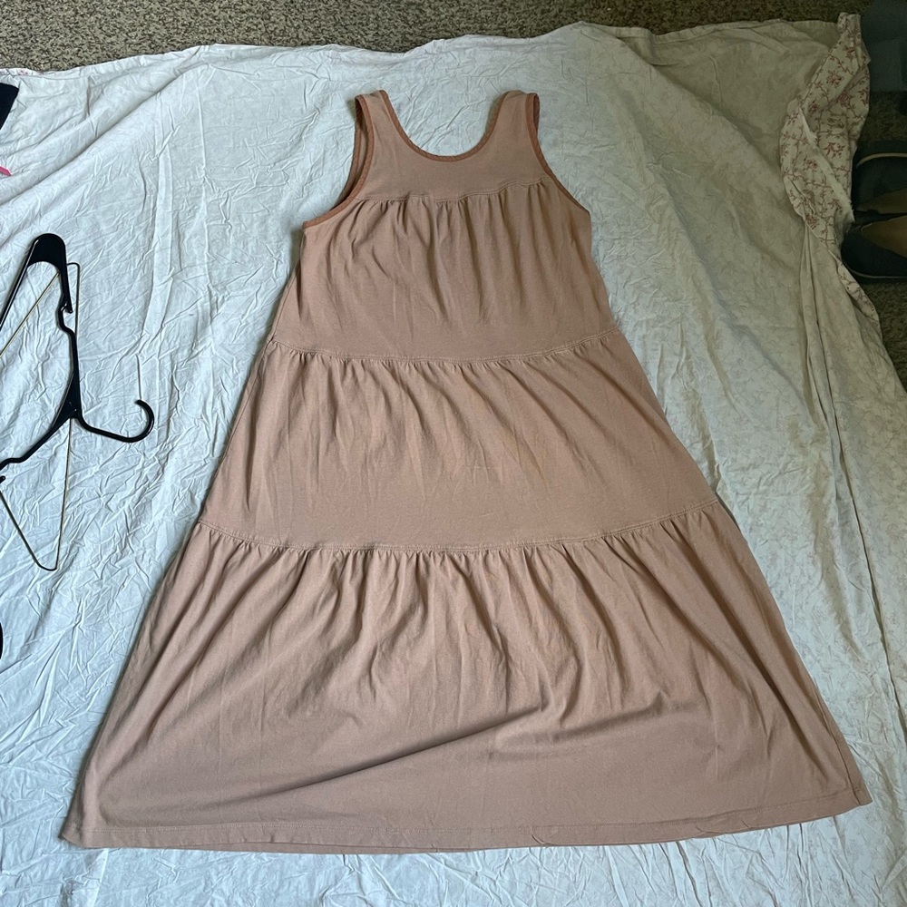 Everlane Tan Tiered Maxi Sundress